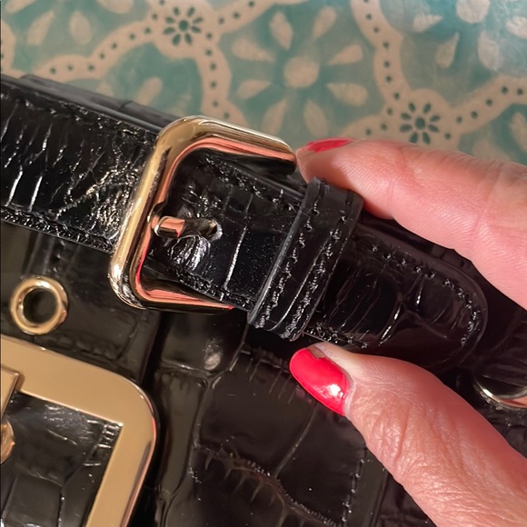 Ann Taylor Black Shoulder Bag with silver Accents NWT - Picture 4 of 15